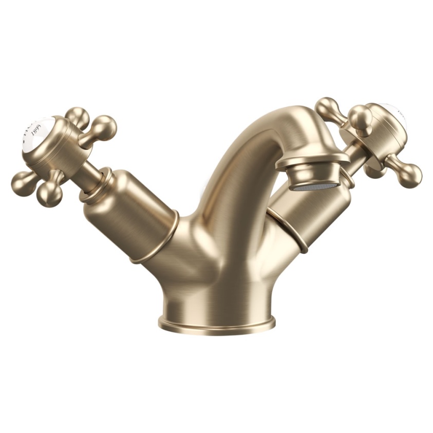 Cutout image of Crosswater Belgravia Brushed Brass Basin Mono Tap